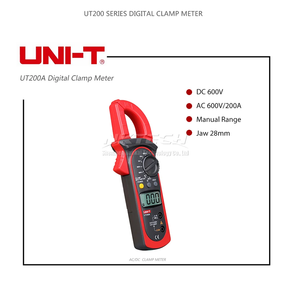 UNI-T цифровой клещи мультиметр UT200B UT200A ACA AC/DC Напряжение Вольтметр Сопротивление 600A Омметр Удержание данных диод тестер