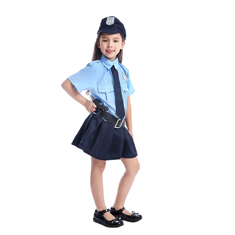 Ragazze femminile poliziotto Cosplay bambini bambini Halloween poliziotta  uniformi costumi carnevale Purim gioco di ruolo vestito da partito -  AliExpress