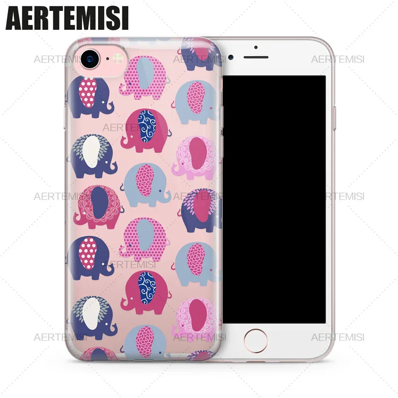 Aertemisi прозрачный мягкий чехол из ТПУ для iPhone 5 5s SE 6 6s 7 Plus слоны|cover for iphone|case covercover