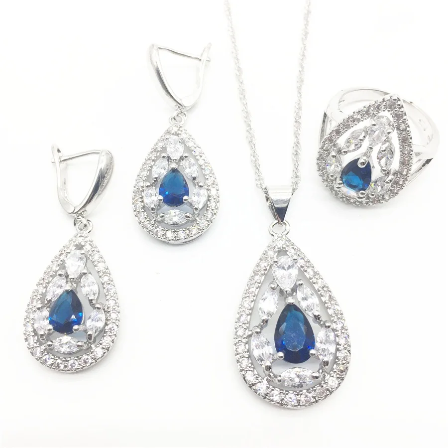 Комплект из колье серёг и кольца серебра 925 пробы|set necklace|silver jewelry setsterling silver set |
