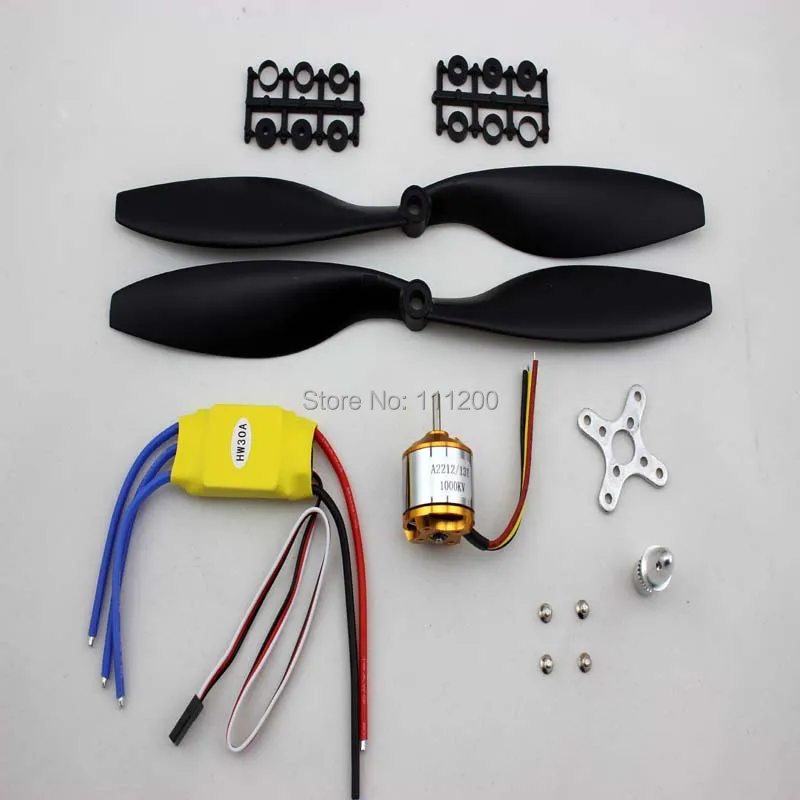 

A2212 1000KV 13T Brushless Motor & 30A Brushless ESC & 2 PCS 1045 Counter Rotating Propeller for FPV 450 550mm Quadcopter Part
