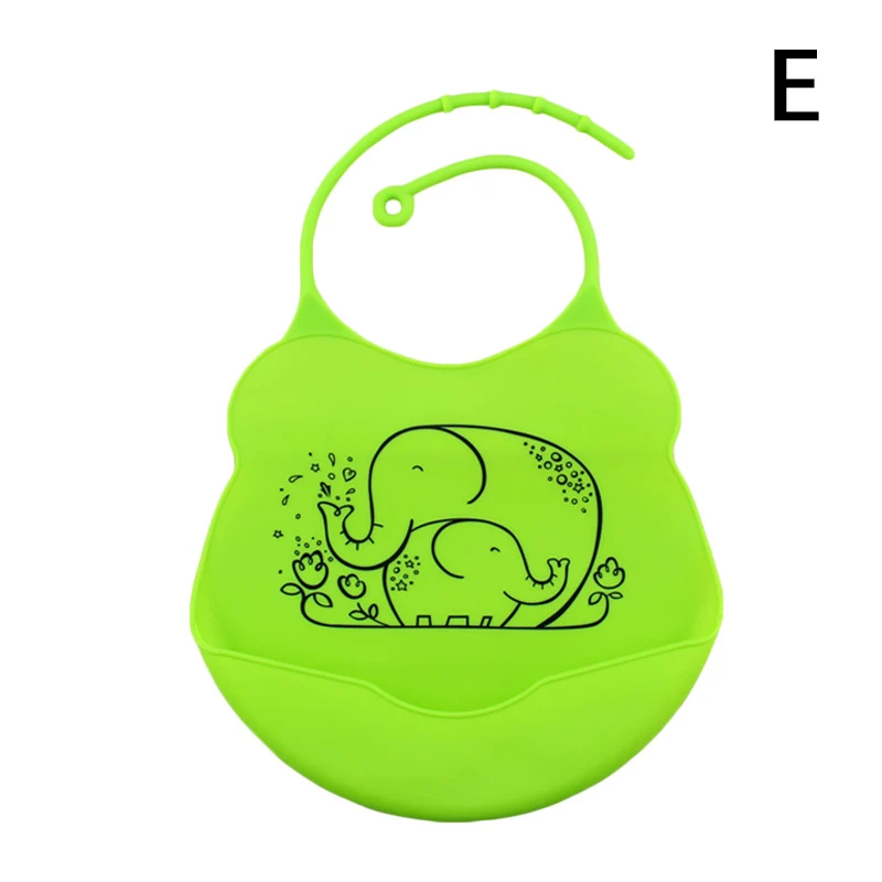 

Baby Bibs Waterproof Silicone Feeding Baby Burp Newborn Cartoon Aprons A-G Color