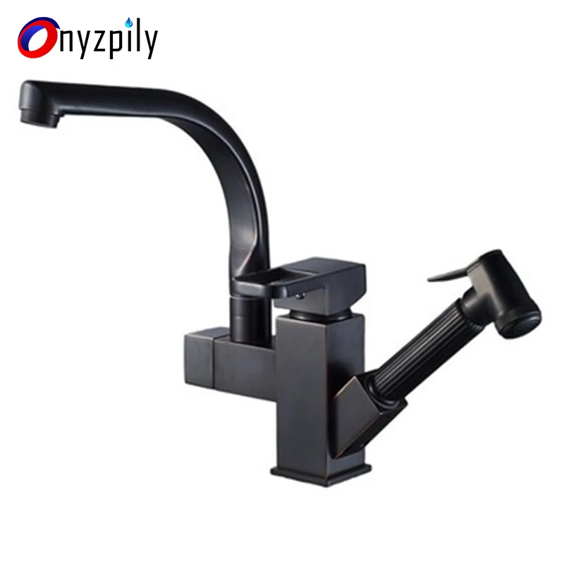 

Chrome Led Kitchen Sink Faucet Pull Out Copper Cold Hot Dishwasher 360 Rotation Sink Faucet Washer Household torneira de cozinha