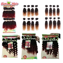 2017 Brazilian hair loose wave human curly hairstyle ombre brown bug kinky curly weft wavy hair extensions for full head