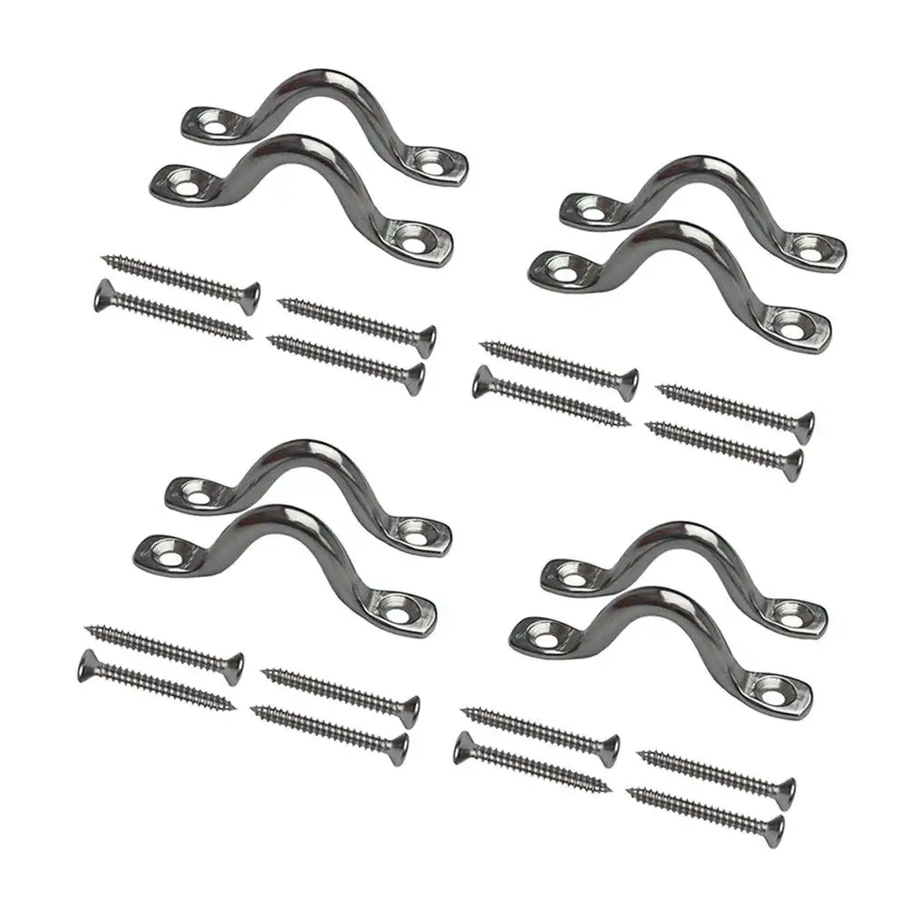 

316 Stainless Steel Pad Eye Straps Heavy Duty Hardware Kit with Screws