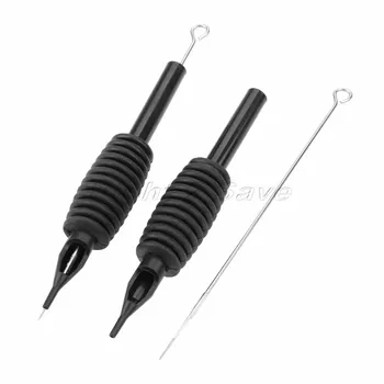 

10sets Tattoo Tube Grip + needles 19mm Disposable Sterile Silicon Steel Individual blister package 5RS 7RS 9RS 11RS 13RS