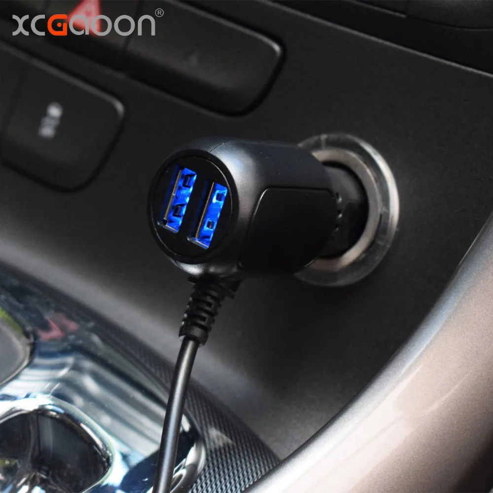 Изогнутое автомобильное зарядное устройство mini USB XCGaoon 3 5 м В а с 2 портами для