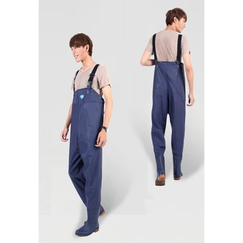 Waterproof PVC Chest Waders 3-Ply Heavy Duty Suspender Pants with Shoes for Fishing Mire Livestock Farm Ploughing Work Reservoir Waterproof PVC Chest Waders 3-Ply Heavy Duty Suspender Pants with Shoes for Fishing Mire Livestock Farm Ploughing Work Reservoir