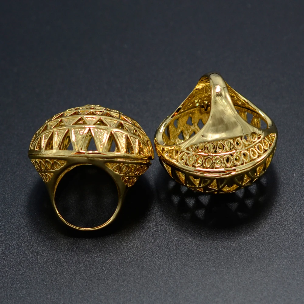 Anniyo(одна штука) Африканское большое кольцо эфиопское для женщин золотого цвета свадебные ювелирные изделия Женское кольцо Кенийский нигерийский бразильский КОНПО#045506