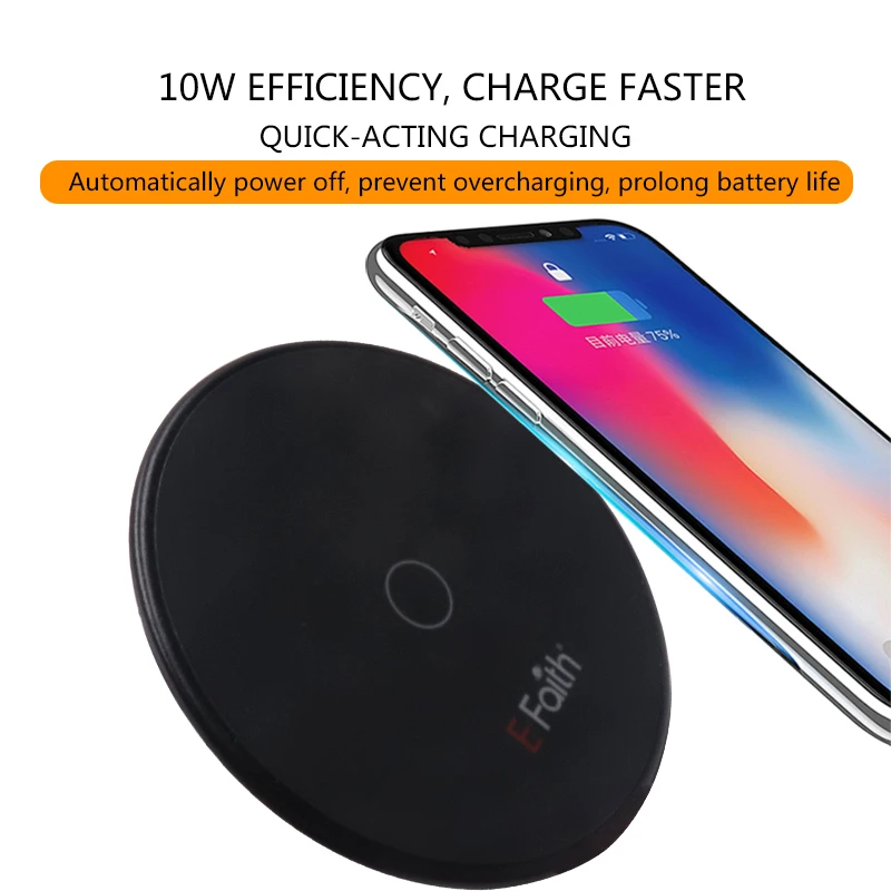 Qi Супер тонкая Быстрая зарядка для iPhone 8/X/8 Plus 10 Вт Беспроводная зарядная площадка