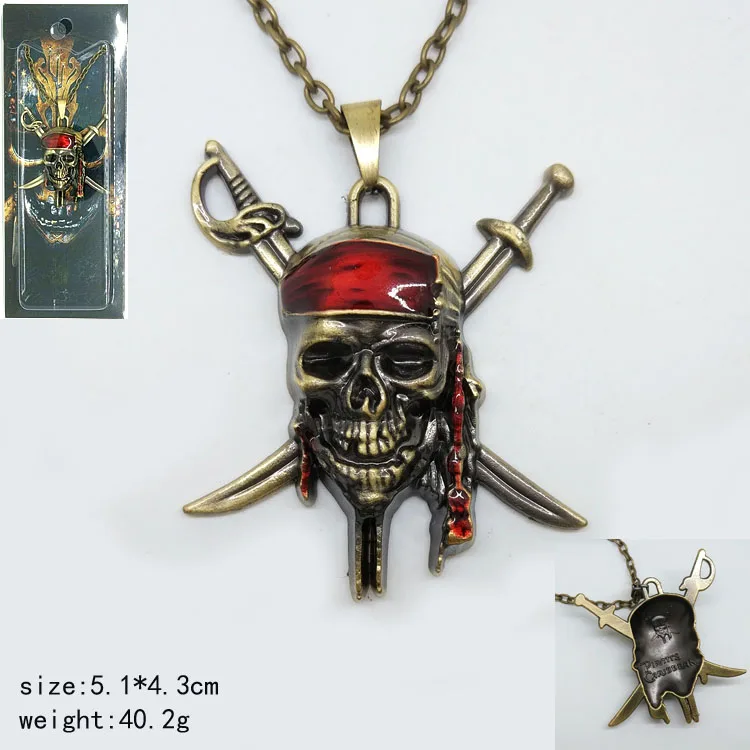 Ожерелье COSANER с подвеской в виде пиратов Карибского моря, ожерелье в стиле панк, подвеска и цепочка для Мужчин, Ювелирные изделия, ожерелье в виде скелета, вечерние, подарок