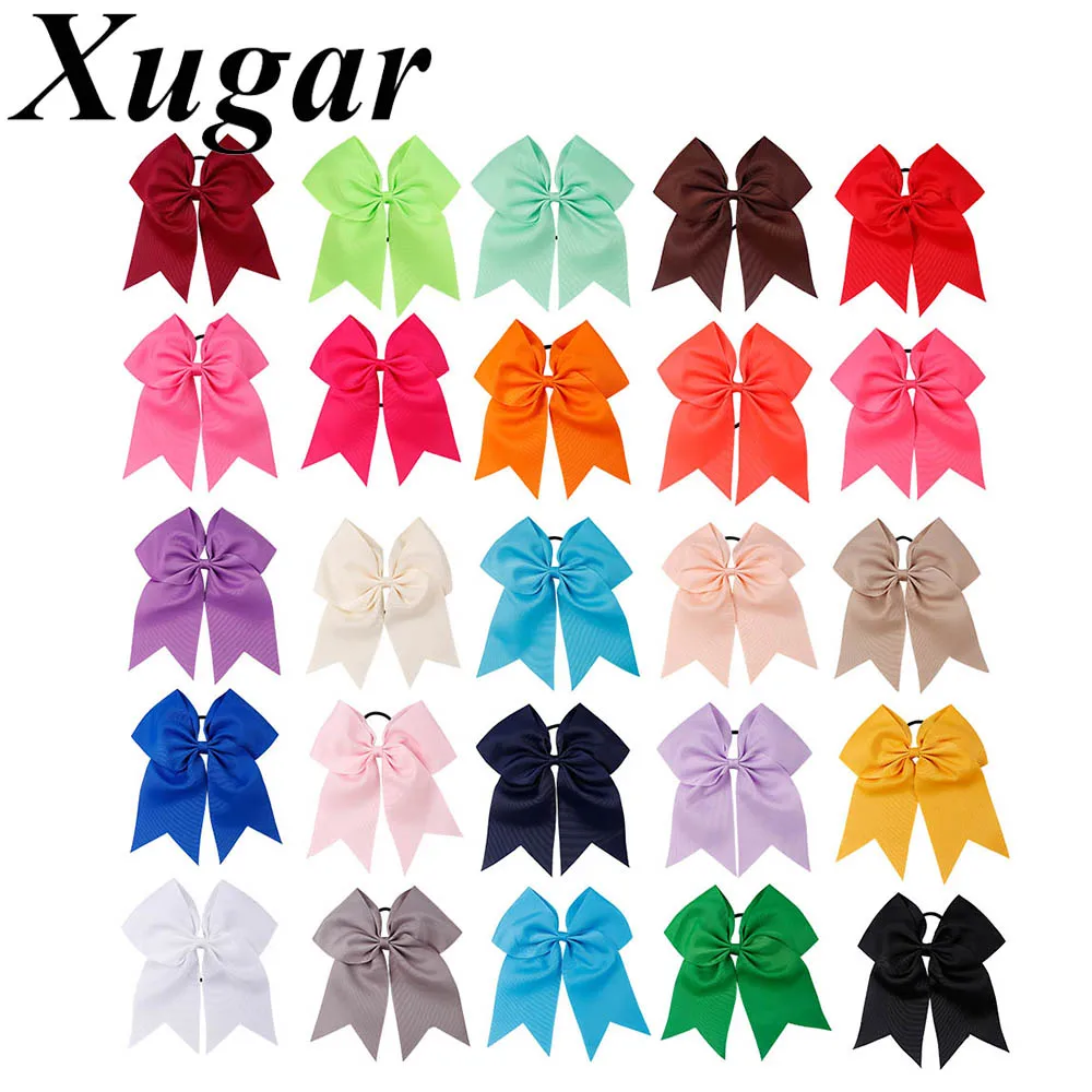 

High Quality 8" Handmade Solid Ribbon Cheer Bow For Girls Kids Boutique Large Cheerleading Hair Bow Children Hair Accessories