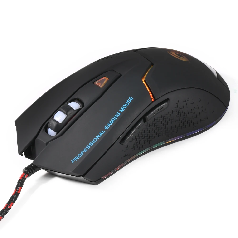 6D Кнопки СВЕТОДИОДНАЯ Оптическая USB Gaming Mouse, 3200 ТОЧЕК/ДЮЙМ ноутбук Мыши проводной mause, игровая мышь Для компьютера/ноутбука/Windows 10/8. 1/mac OS/gamer