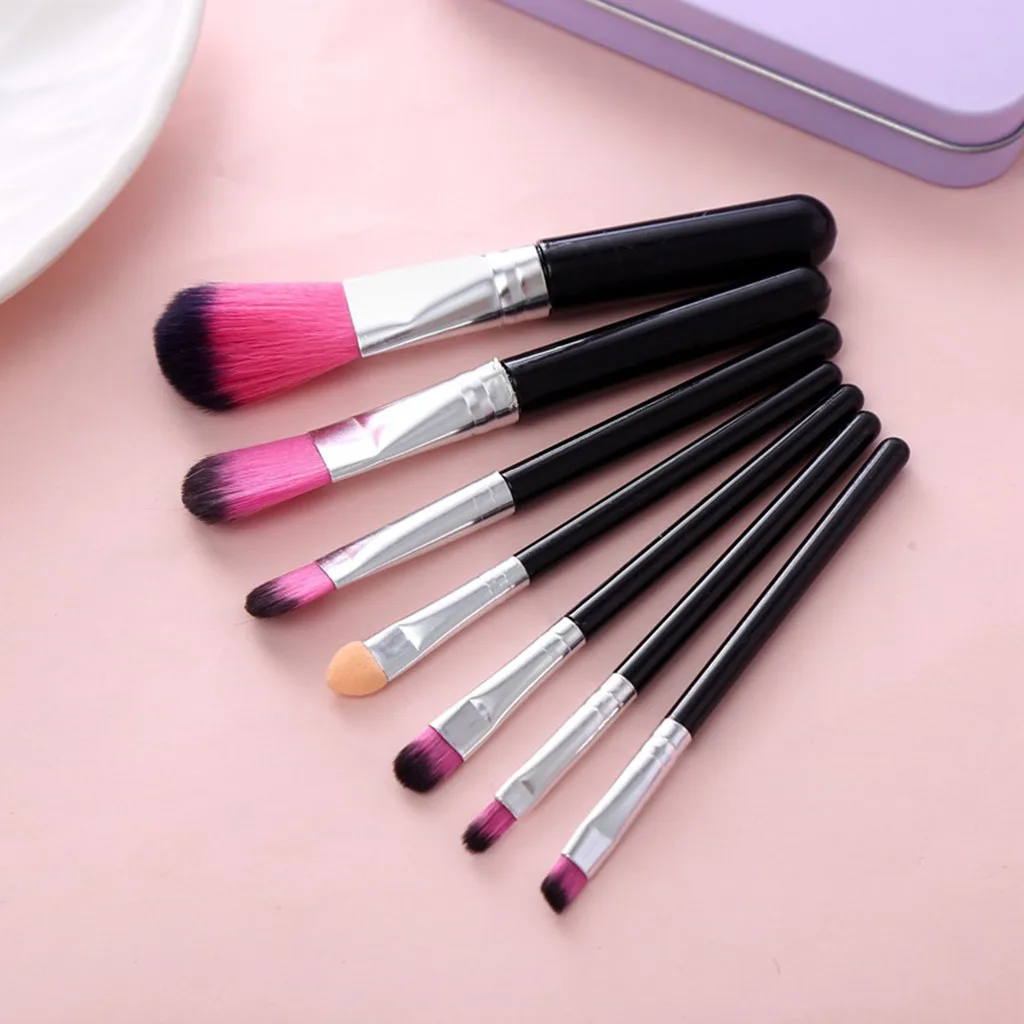 

7 Piece Makeup Brush Professional Black Pink Diamond Handle Eye Makeup Brush Makeup Brush Set pinceis de maquiagem 50*