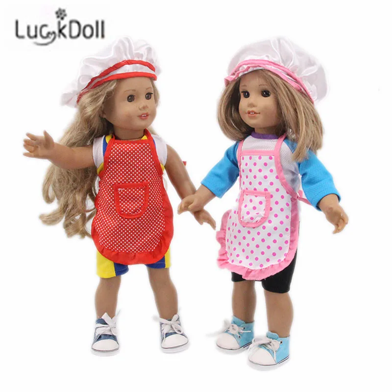 LUCKDOLL 14-Piece Чистящий Набор подходит 18 дюймов Американский 43 см детская кукла одежда аксессуары, игрушки для девочек, поколение, подарок на день рождения