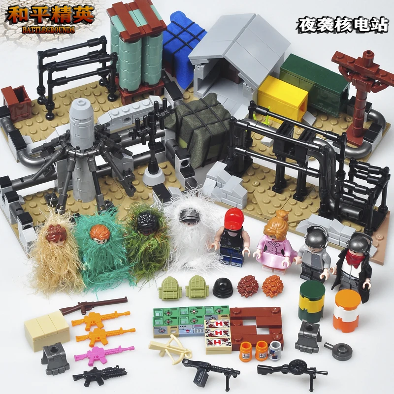 

2019 PUBG Legoed Military Figures with Weapons Building Brick Swat battleground FPS Game Toy For Kids Compatible