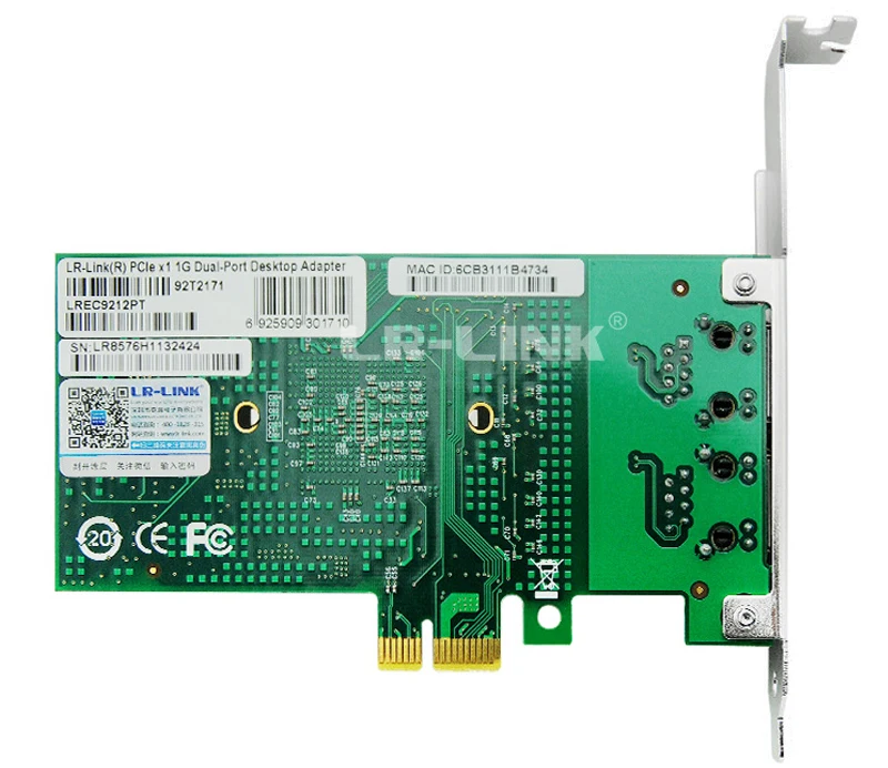 LR-LINK 9212PT Dual-port PCI-E X1 Gigabit Ethernet сетевой карты 10/100/1000 Мбит/с LAN контроллер для адаптера 82576 E1G42ET Совместимость