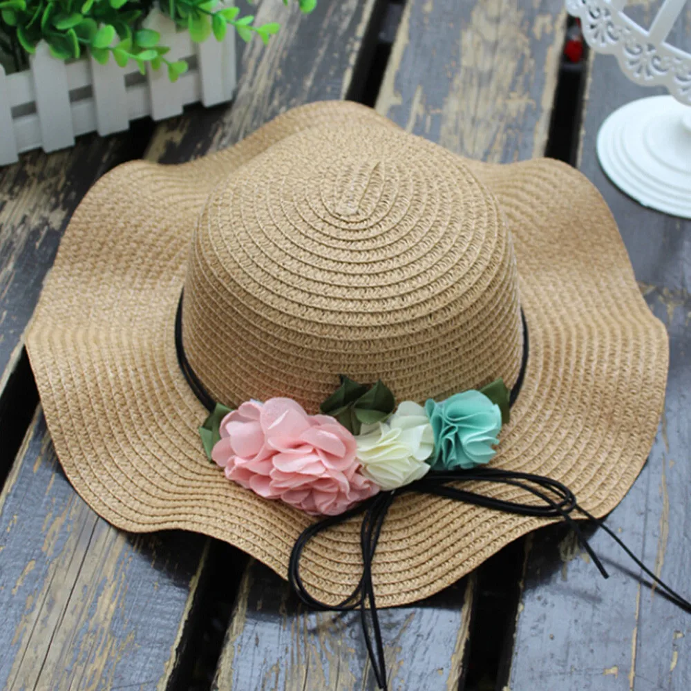 Детская летняя Милая шапка с цветком для девочек, твердые крышки для девочек, красивая шапка для девочек, модная пляжная шапка для новорожденных