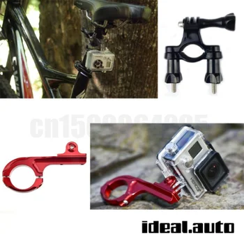 

2 in 1 Long Red Bike Aluminum Handlebar Bar Adapter Mount + Bike Handlebar Clamp for Gopro 1/2/3/3+/4