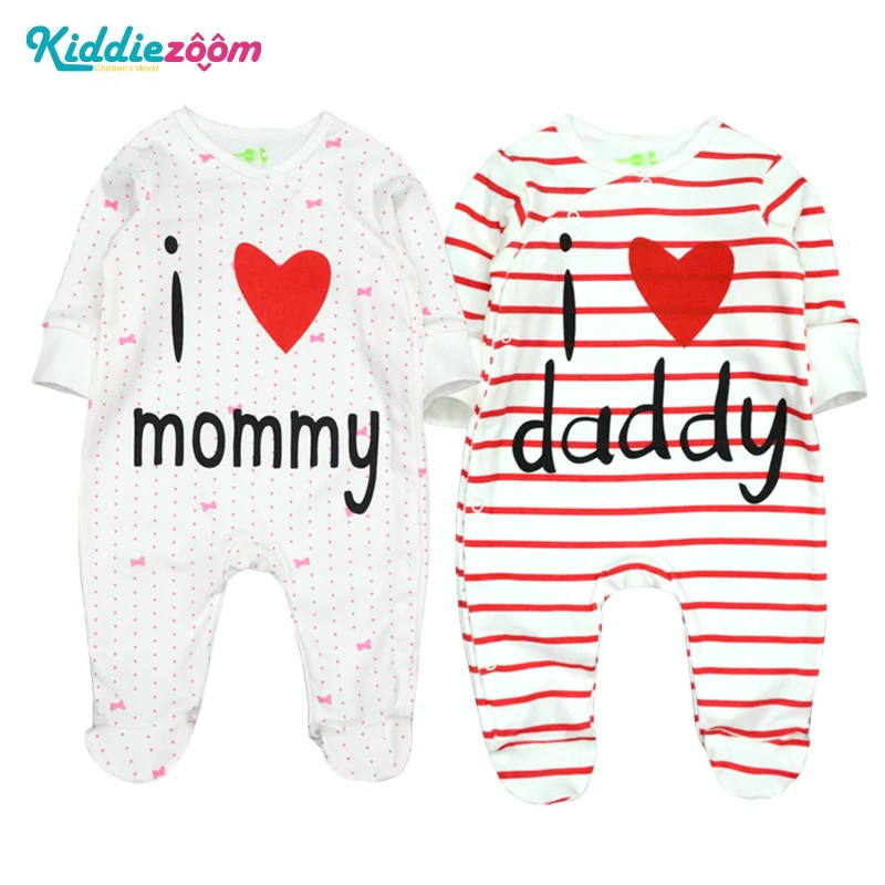 

Newborn Boy Clothes Baby Rompers Infant Romper 100% Cotton Long Sleeve I love Mommy Toddler Girl Love Clothing Pyjamas for Kids