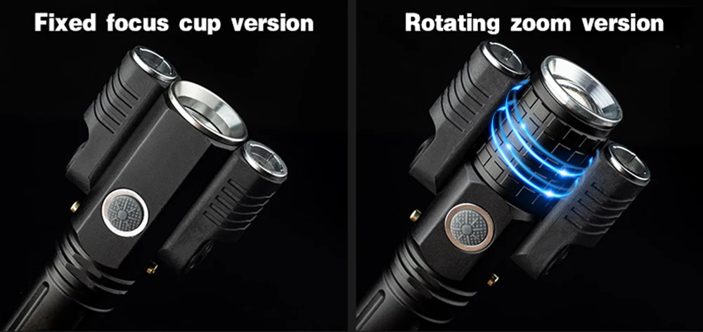 Деформируемый светодиодный фонарик супер яркий фонарь 1T6+ 2XPE Zoomable 4 режима освещения питание от аккумулятора 18650 для кемпинга, охоты