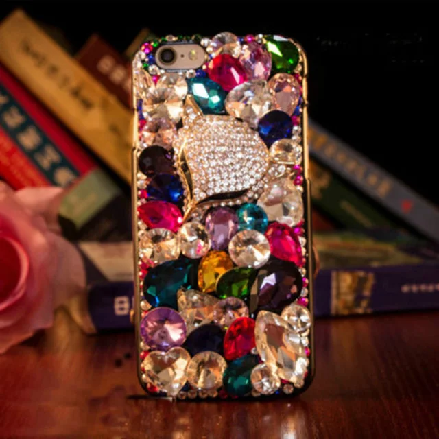 phone case Lovely Bling Crystal Diamonds Rhinestone 3D Stones Hard Back Cover for iphone 7 5