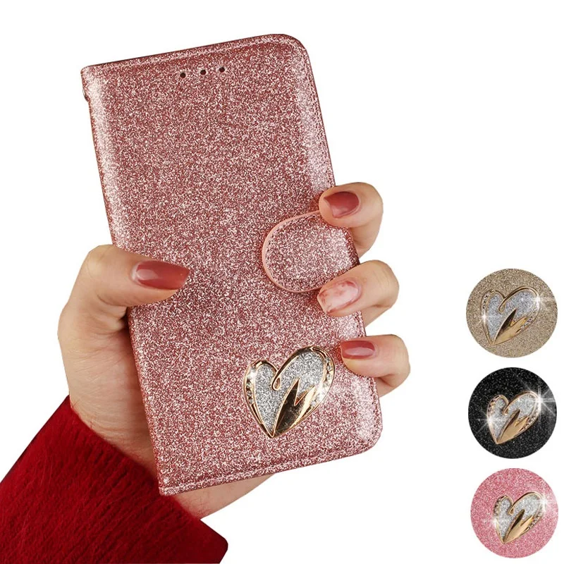 

Phone Bag for iPhone 11 Pro XS Max XR X 7 8 6 6s Plus 5 SE Luxury Leather Flip Case Glitter Bling Coque Wallet Cover Card Slot