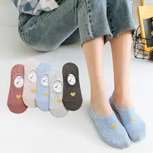 Летние короткие носки-башмачки с незаметной вышивкой для девочек милые Нескользящие силиконовые хлопковые чулки с принтом арбуза и фруктов