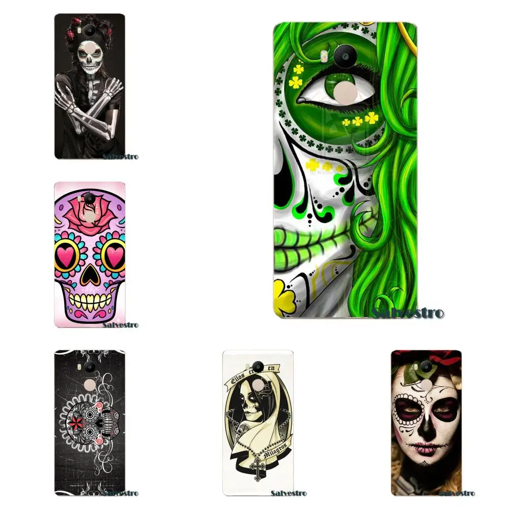 Mexican Skeleton Sugar Skull For Xiaomi Redmi 4 3 3S Pro Mi3 Mi4 Mi4i 