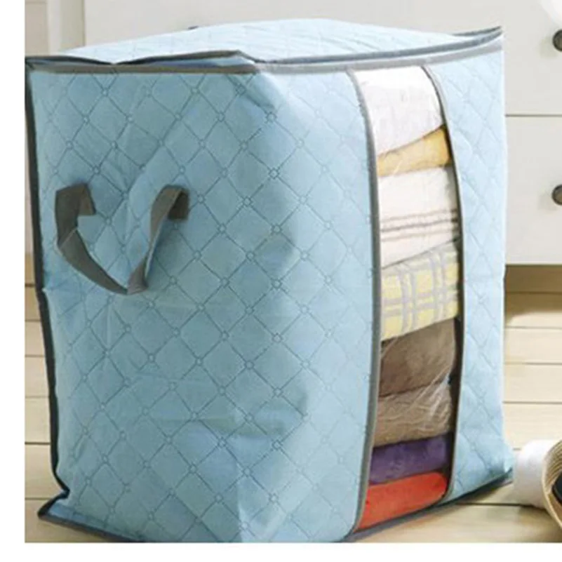 

Portable Foldable Non Woven Pouch Clothing Storage Box For Blanket Pillow Underbed Bedding H