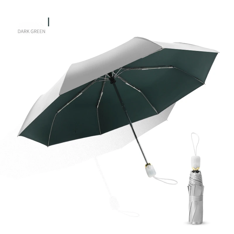 Ветронепроницаемый складной автоматический зонт от дождя для женщин, роскошные большие ветрозащитные зонты для мужчин, защита от солнца, защита от ультрафиолета - Цвет: DARK GREEN