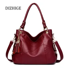 Высококачественные женские кожаные сумки, большая сумка-хобо, большие сумки через плечо для женщин, классическая женская сумка на плечо с кисточками