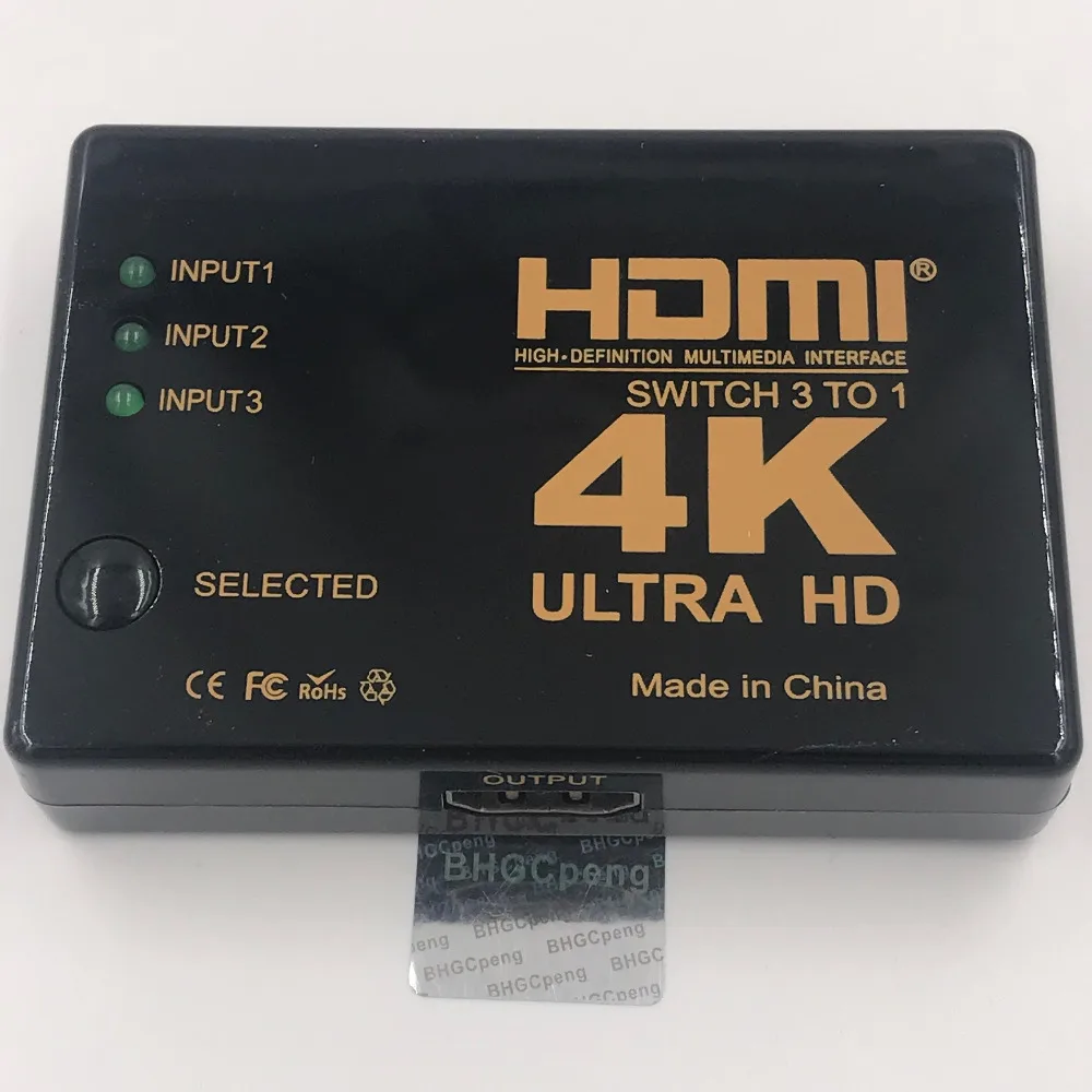 

Ultra HD 4K HDMI Switch 3 to 1 Adapter HDMI Splitter 3 input 1 out Square Model HDMI Amplifier Triple Female to Male High Speed
