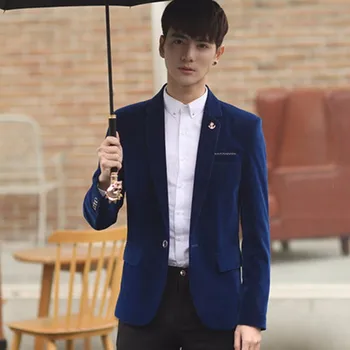 

Trailblazer Homme Mariage blue tuxedo suit jacket slim blue velvet suit jacket 2019 latest jacket custom design
