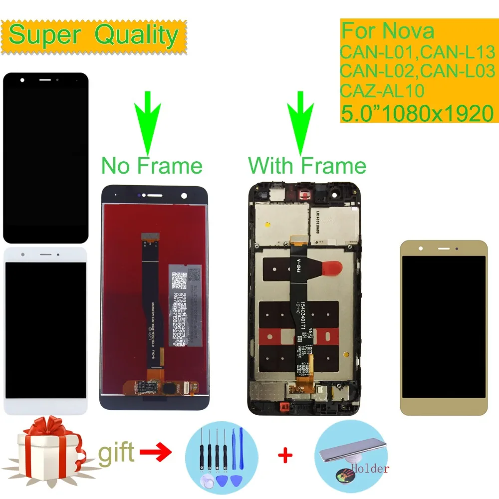

ORIGINAL For HUAWEI Nova LCD Display Touch Screen Digitizer Assembly With Frame CAN-L01 CAN-L13 CAN-L12 CAN-L02 CAZ-AL10 LCD
