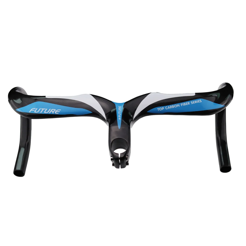 

FUTURE carbon bike handlebar Full Carbon Fiber Road Integrated Handlebar with Carbon Stem weave 3k 400/420/440*90/100/110/120mm
