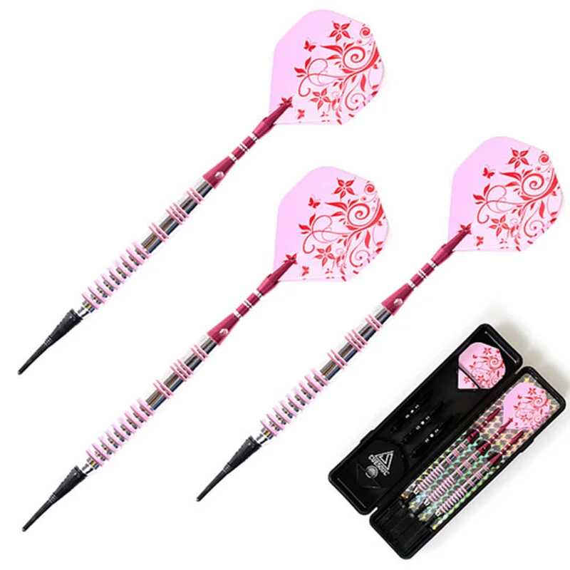 3 PCS/LOT Pink Flower High Quality 17 Grams Soft Tip Darts Iron Darts