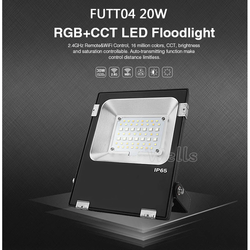 Miboxer 10 Вт/20 Вт/30 Вт/50 Вт RGB+ CCT Светодиодный прожектор светильник IP65 Водонепроницаемый AC86-265V открытый светильник ing для сада FUTT02