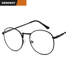Лидер продаж корейский очки Для мужчин ретро круглое металлическое золото оптические света кадра тонкая рамка Винтаж Brand Design очки кадр студент