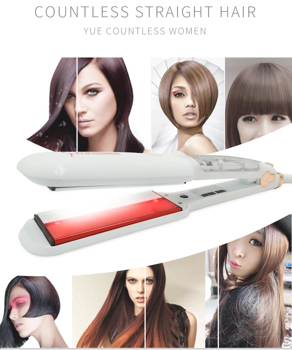 Alisador de Cabelo Profissional Infravermelho Vapor Ionic Ceramic Flat Iron 3 Ferros alisamento