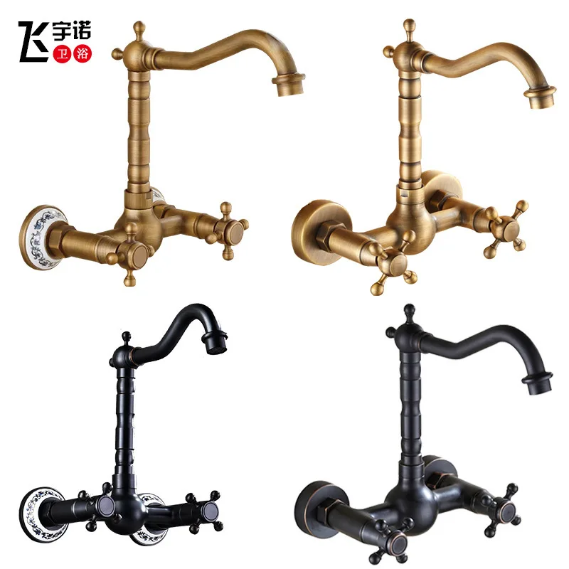 

restoring ancient ways is the double screw into the wall faucet kitchen faucets full copper cold hot mix sink tap
