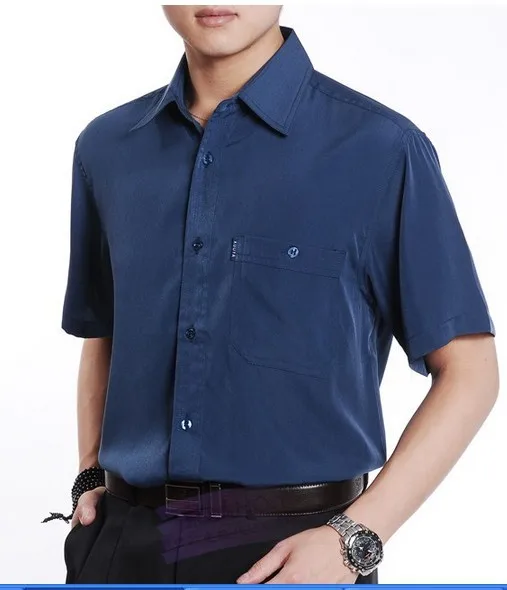 2015 summer casual shirt short-sleeve shirt quinquagenarian thin silk shirt men slim fit shirts M, L, XL, XXL, XXXL , XXXXL 15 2015 summer casual shirt short-sleeve shirt quinquagenarian thin silk shirt men slim fit shirts M, L, XL, XXL, XXXL , XXXXL 15