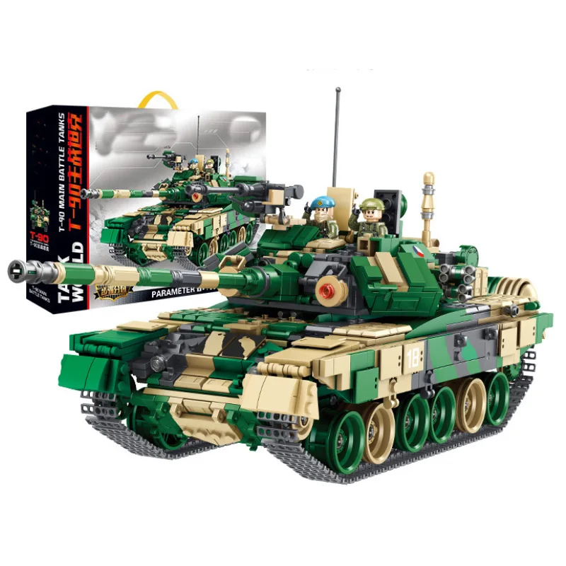 

1773pcs 632005 Military T-90 Main Battle Tank With Swat Minifigure Model Sets Building Blocks Bricks Toys For Kids Gift