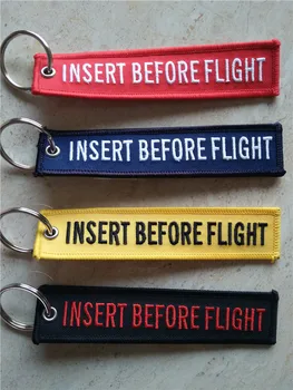 

Insert Before Flight Fabric Key Chain Aviation Tag