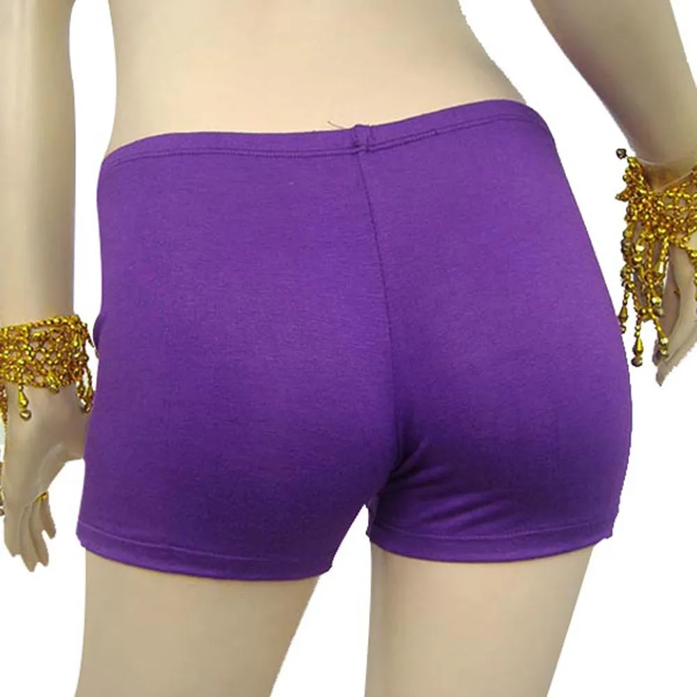 Женские короткие штаны для йоги, Спортивное нижнее белье, женские облегающие леггинсы для танца живота, 14 цветов, шорты - Цвет: Фиолетовый