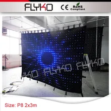 Клуб Дискотека изображения 2x3 м P8 надежный performamce led vision ткань