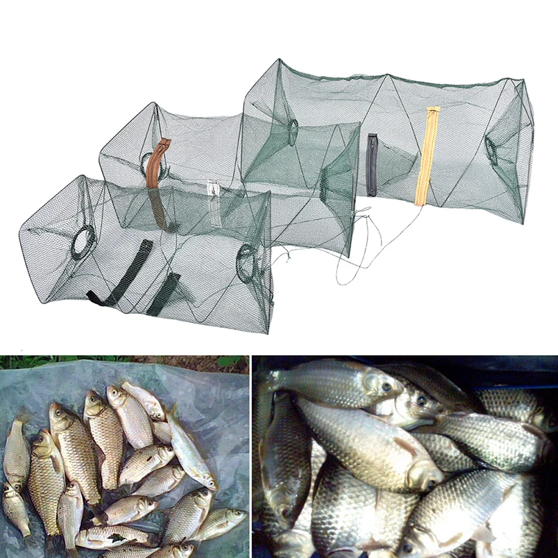 Foldable Fishing Bait Trap Crab Net Crawdad Shrimp Cast Dip Cage Fish Minnow US