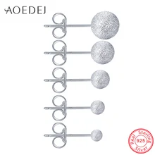 AOEDEJ, 925 пробы, серебряные серьги-гвоздики для женщин, маленькие шариковые серьги-гвоздики для девочек, детские серьги для девочек, серебряные серьги 925