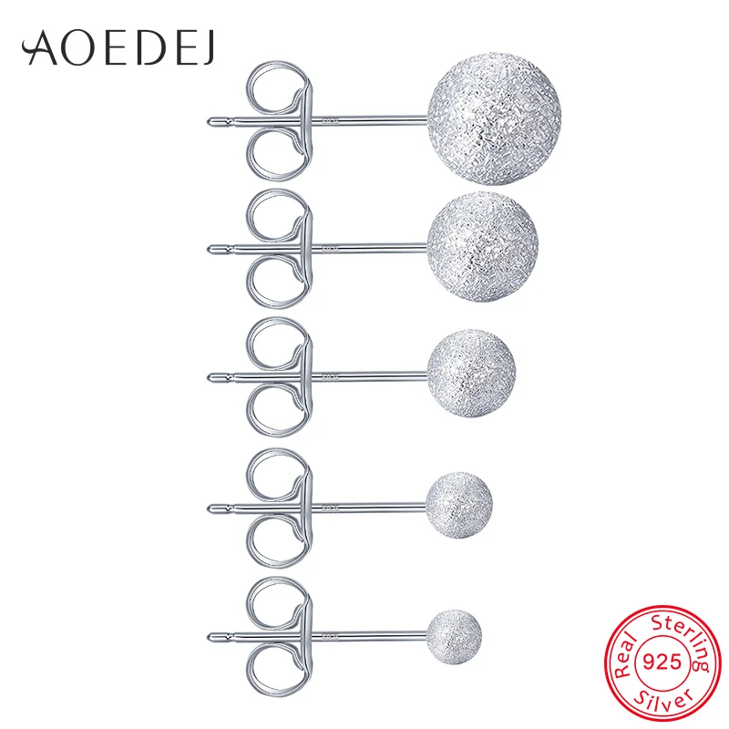 

AOEDEJ 925 Sterling Silver Stud Earrings For Women Ball Small Ear Stud Earring Girls Children Earrings Girls Silver 925 Earing