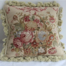 10 K 1" X 16" Victroial дизайн ручной работы шерсть игольная Подушка розы подушки без вставок